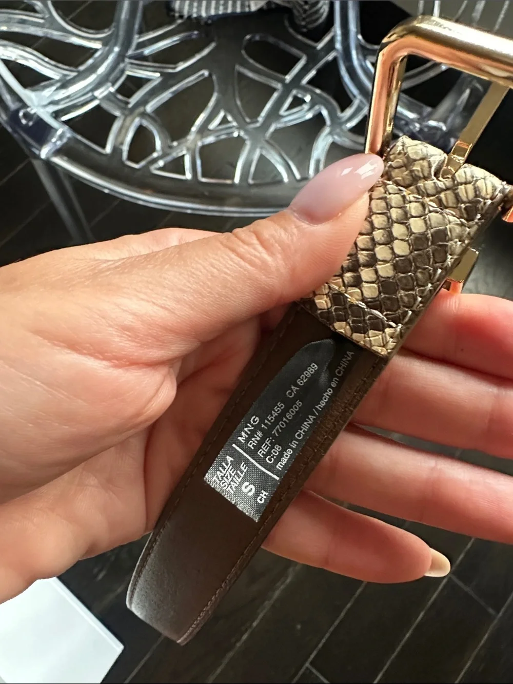 Mango leather belt